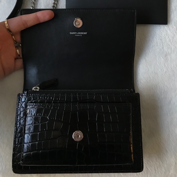 Saint Laurent Paris Sunset Croc Shoulder Bag - Picture 4 of 6